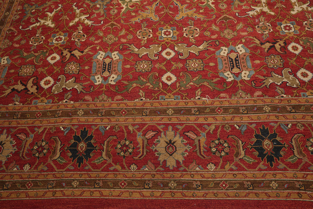 Celeste Rugs  12'3''x14'9" Traditional Nourison Nourmak Sumak Rusty Red Hand Knotted Wool Oriental Area Rug