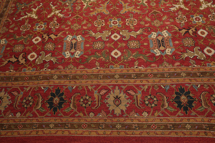 Celeste Rugs  12'3''x14'9" Traditional Nourison Nourmak Sumak Rusty Red Hand Knotted Wool Oriental Area Rug
