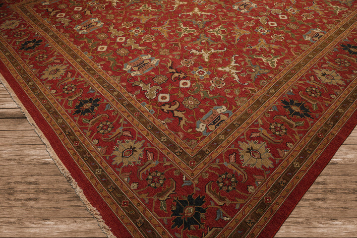 Celeste Rugs  12'3''x14'9" Traditional Nourison Nourmak Sumak Rusty Red Hand Knotted Wool Oriental Area Rug