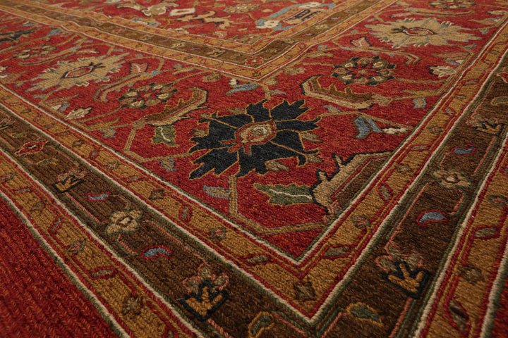 Celeste Rugs  12'3''x14'9" Traditional Nourison Nourmak Sumak Rusty Red Hand Knotted Wool Oriental Area Rug