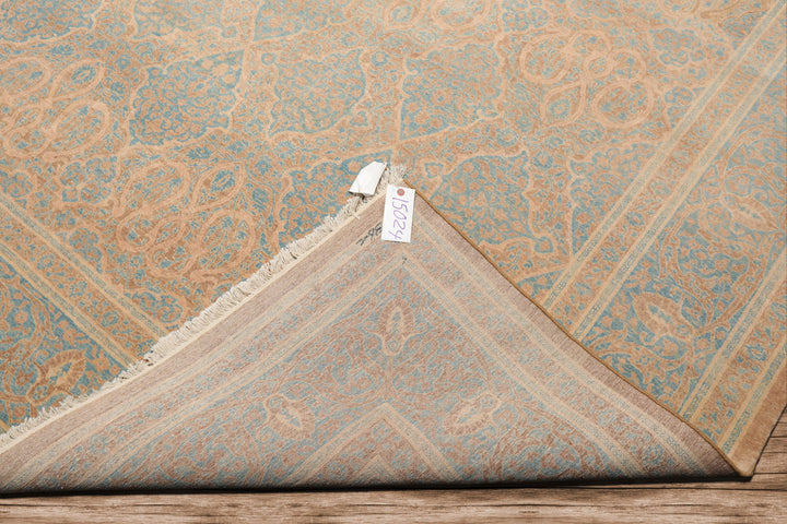 8x10 Beige, Tan, Aqua Color Hand Knotted Pak Persian 100% Wool Traditional Oriental Rug