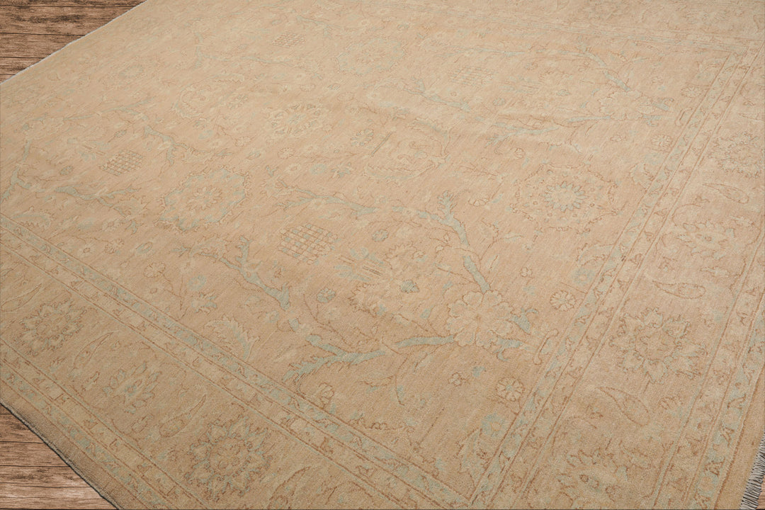 Celeste Rugs  Hand Knotted Traditional Chobi Peshawar 9'3''x11'9" Beige Wool Oriental Area Rug