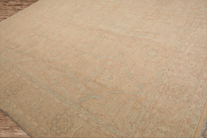 Celeste Rugs  Hand Knotted Traditional Chobi Peshawar 9'3''x11'9" Beige Wool Oriental Area Rug
