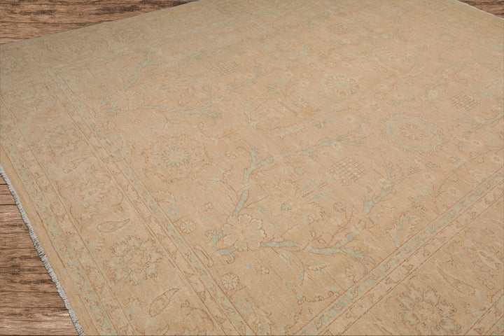 Celeste Rugs  Hand Knotted Traditional Chobi Peshawar 9'3''x11'9" Beige Wool Oriental Area Rug