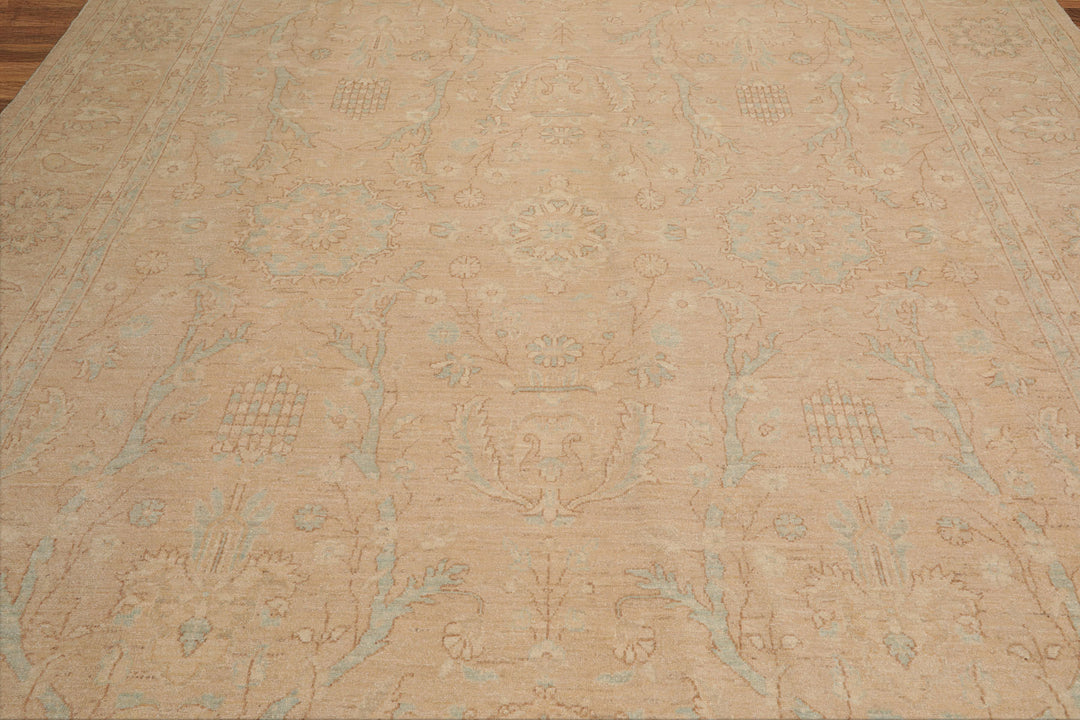 Celeste Rugs  Hand Knotted Traditional Chobi Peshawar 9'3''x11'9" Beige Wool Oriental Area Rug