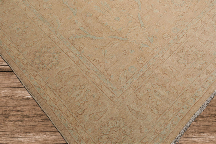 Celeste Rugs  Hand Knotted Traditional Chobi Peshawar 9'3''x11'9" Beige Wool Oriental Area Rug