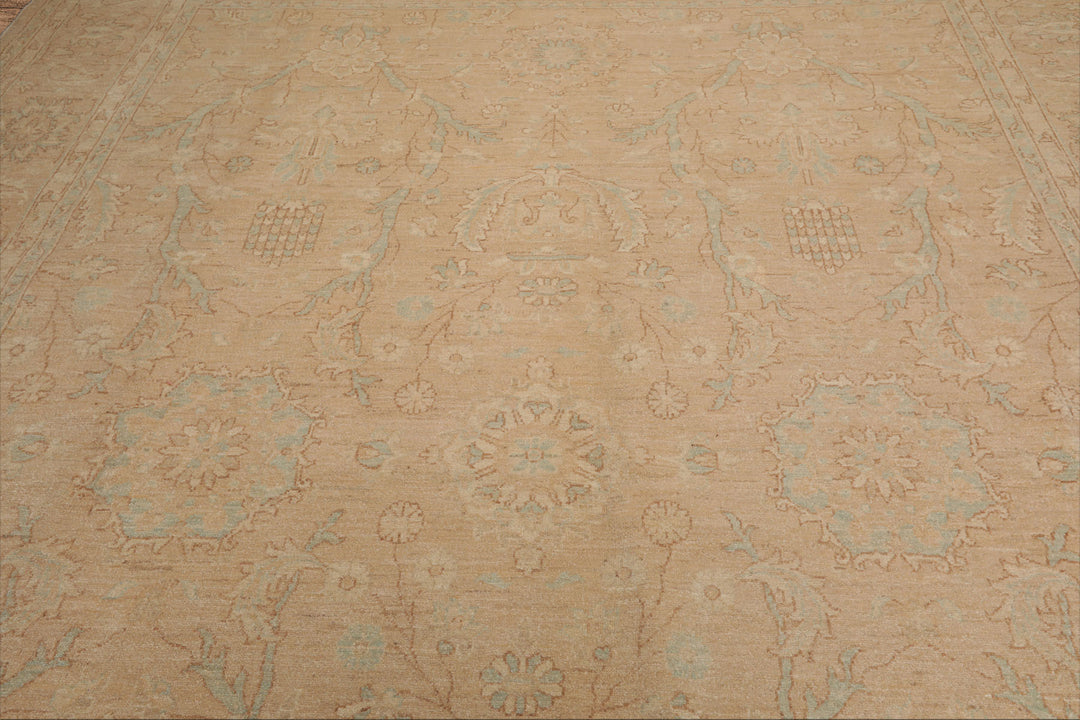 Celeste Rugs  Hand Knotted Traditional Chobi Peshawar 9'3''x11'9" Beige Wool Oriental Area Rug
