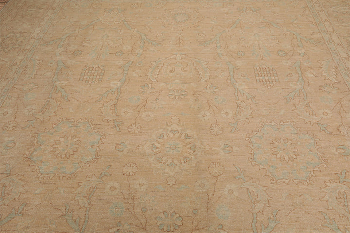 Celeste Rugs  Hand Knotted Traditional Chobi Peshawar 9'3''x11'9" Beige Wool Oriental Area Rug