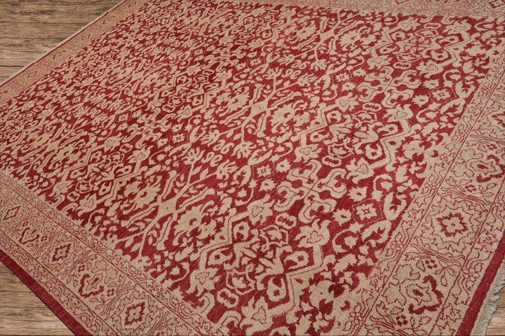 Celeste Rugs  Antique Oushak 8'10''x11'10" Rust Hand Knotted Wool Oriental Area Rug