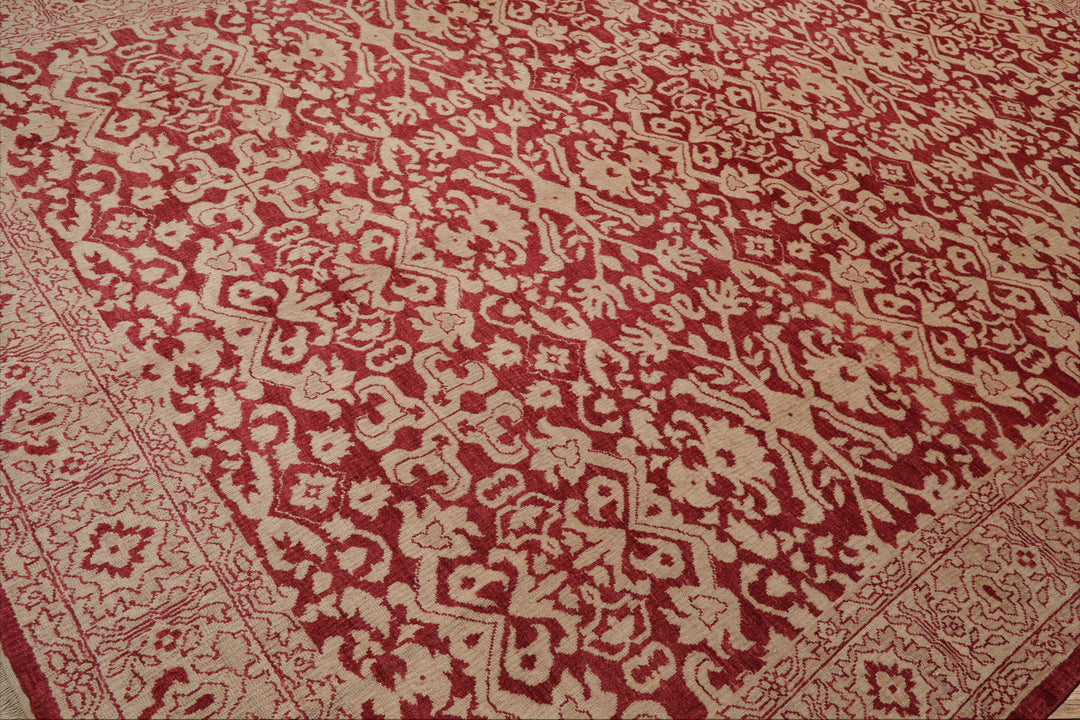 Celeste Rugs  Antique Oushak 8'10''x11'10" Rust Hand Knotted Wool Oriental Area Rug