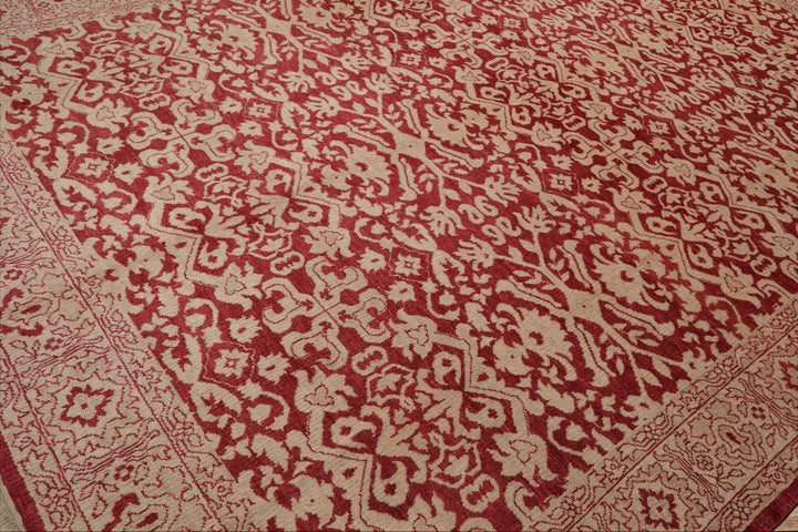 Celeste Rugs  Antique Oushak 8'10''x11'10" Rust Hand Knotted Wool Oriental Area Rug