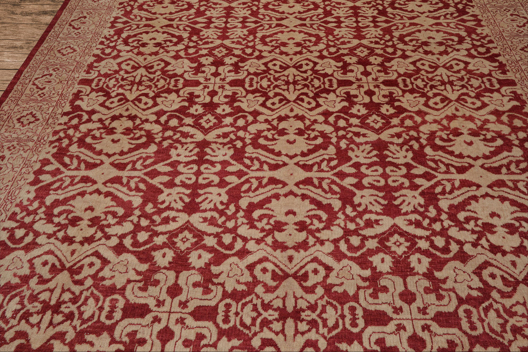 Celeste Rugs  Antique Oushak 8'10''x11'10" Rust Hand Knotted Wool Oriental Area Rug