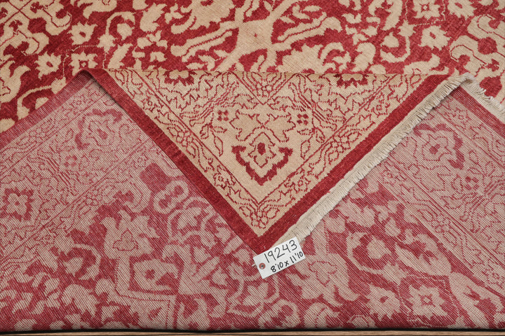 Celeste Rugs  Antique Oushak 8'10''x11'10" Rust Hand Knotted Wool Oriental Area Rug