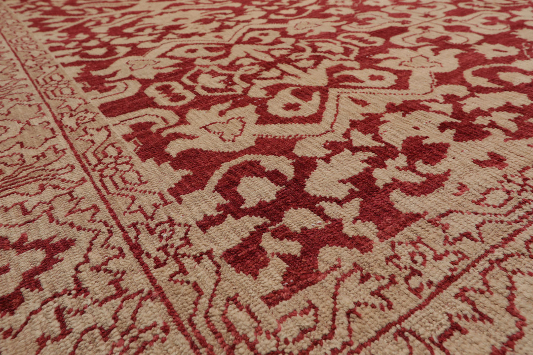 Celeste Rugs  Antique Oushak 8'10''x11'10" Rust Hand Knotted Wool Oriental Area Rug