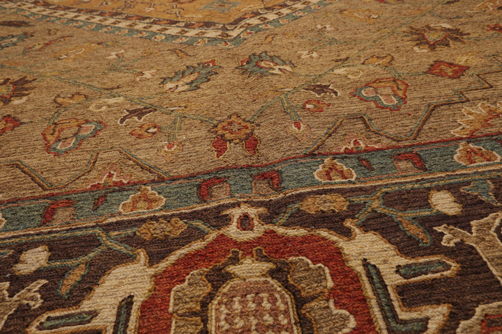 Celeste Rugs  8'7''x11'5" Khaki Nourison Nourmak Soumak Reversible Wool Hand Knotted Traditional Oriental Area Rug