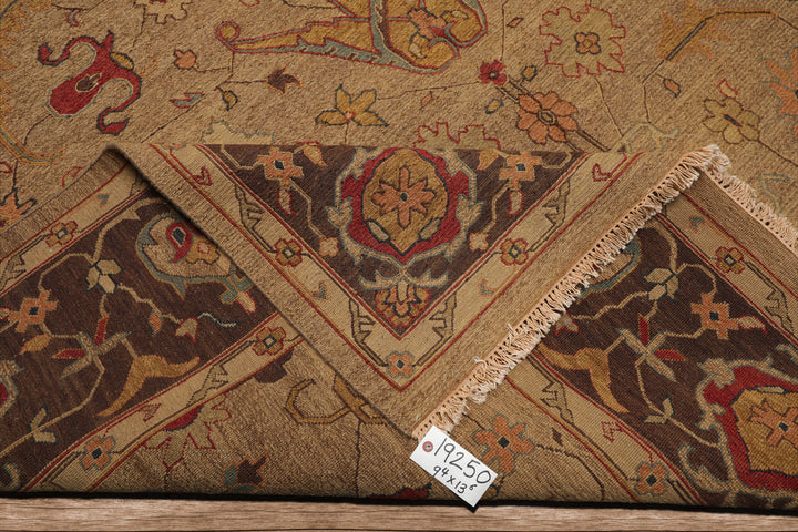 Celeste Rugs  9'4''x13'6" Khaki Traditional Nourison Nourmak Soumak Reversible Hand Knotted Wool Oriental Area Rug
