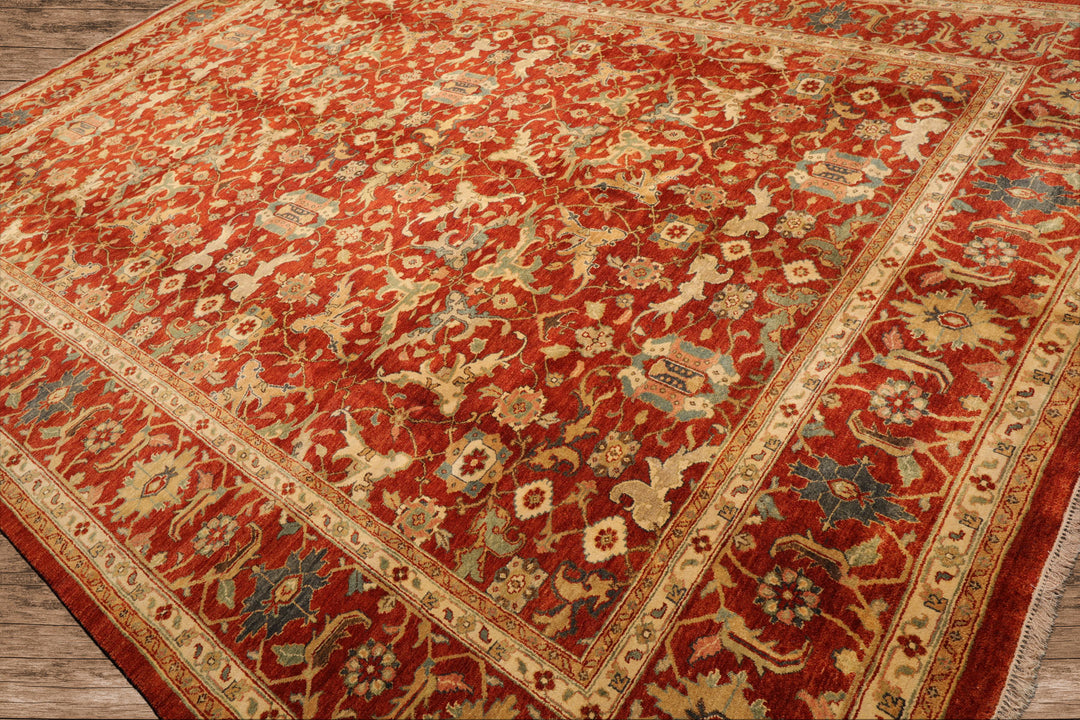 Celeste Rugs  9'9''x13'10" Rust Traditional Bidjaar Wool  Hand Knotted Oriental Area Rug