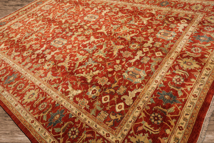Celeste Rugs  9'9''x13'10" Rust Traditional Bidjaar Wool  Hand Knotted Oriental Area Rug