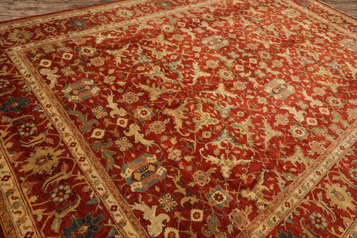Celeste Rugs  9'9''x13'10" Rust Traditional Bidjaar Wool  Hand Knotted Oriental Area Rug