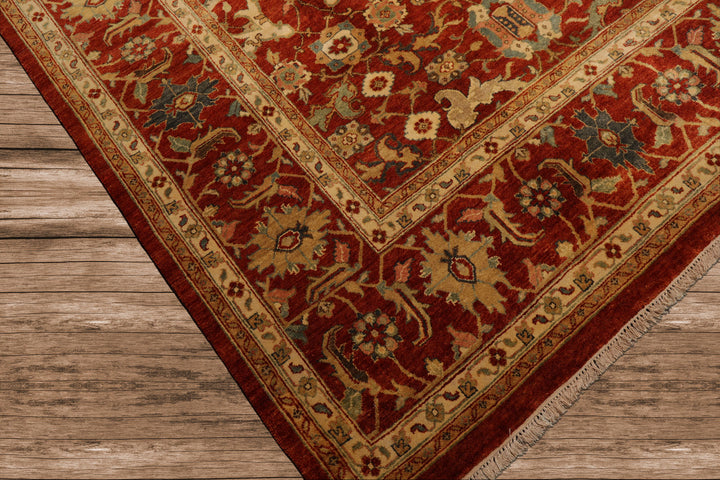 Celeste Rugs  9'9''x13'10" Rust Traditional Bidjaar Wool  Hand Knotted Oriental Area Rug