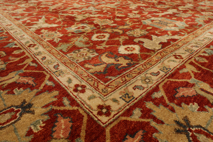 Celeste Rugs  9'9''x13'10" Rust Traditional Bidjaar Wool  Hand Knotted Oriental Area Rug