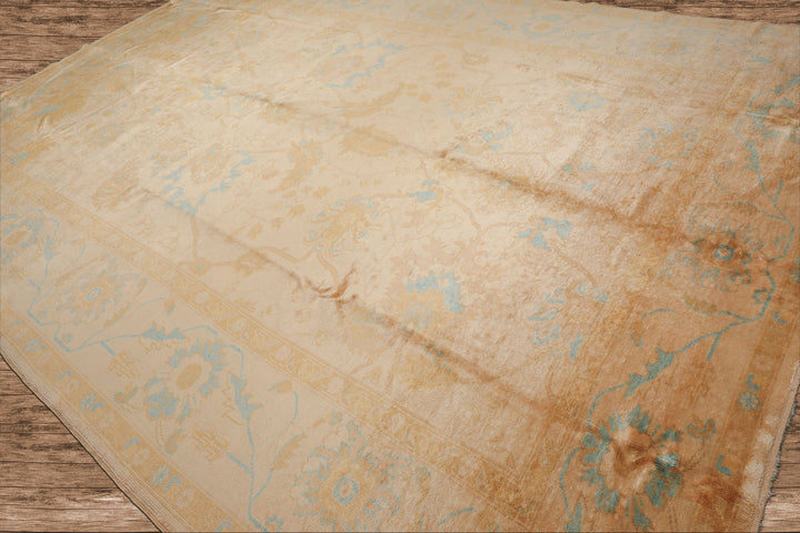 Celeste Rugs  9'7''x13'7" Beige Oushak Wool Oriental Hand Knotted Traditional Area Rug