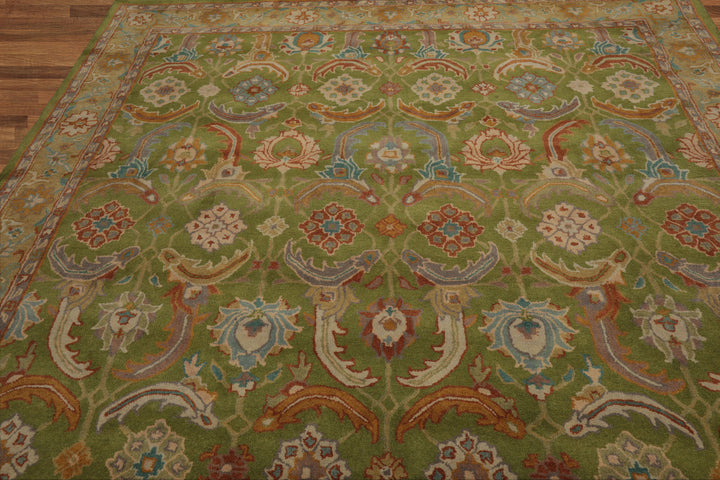 Celeste Rugs 8'x10' Green, Tan Hand Knotted Transitional LoomBloom Arts & Crafts Wool Oriental Area Rug