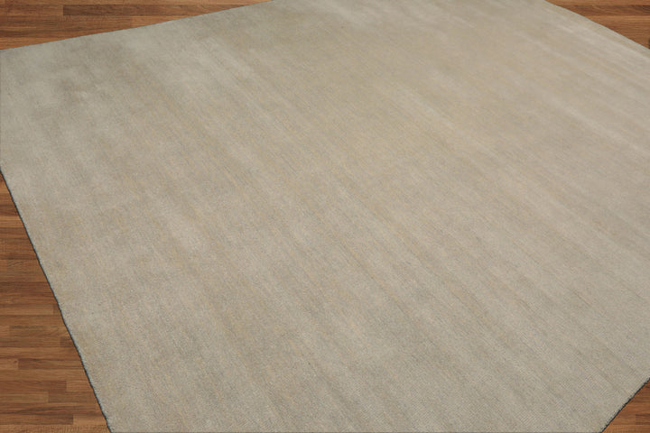 Celeste Rugs Hand Loomed Contemporary Solid Multi Sizes Gray-Beige Wool Oriental Area Rug