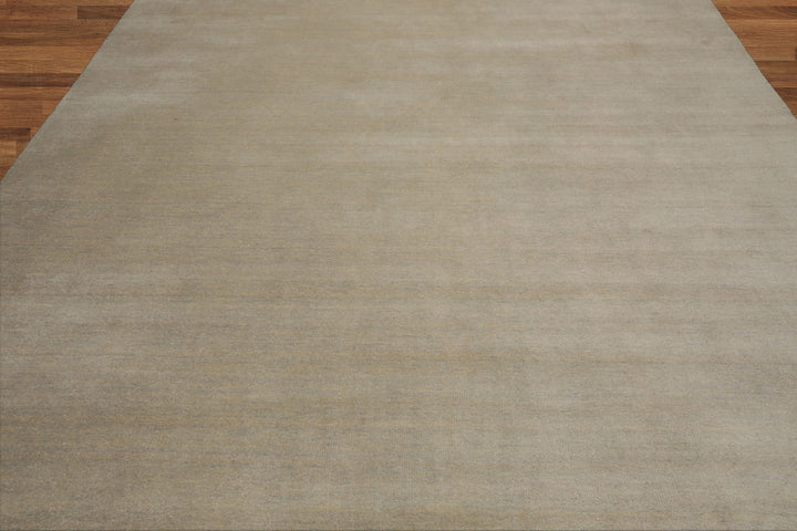 Celeste Rugs Hand Loomed Contemporary Solid Multi Sizes Gray-Beige Wool Oriental Area Rug