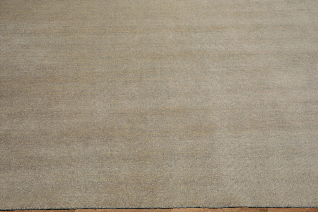 Celeste Rugs Hand Loomed Contemporary Solid Multi Sizes Gray-Beige Wool Oriental Area Rug
