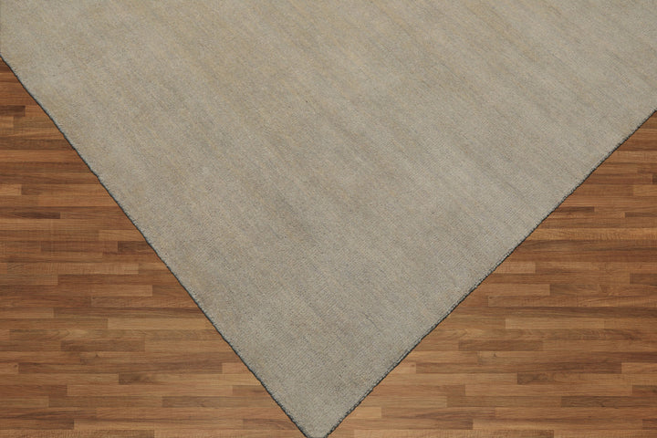 Celeste Rugs Hand Loomed Contemporary Solid Multi Sizes Gray-Beige Wool Oriental Area Rug