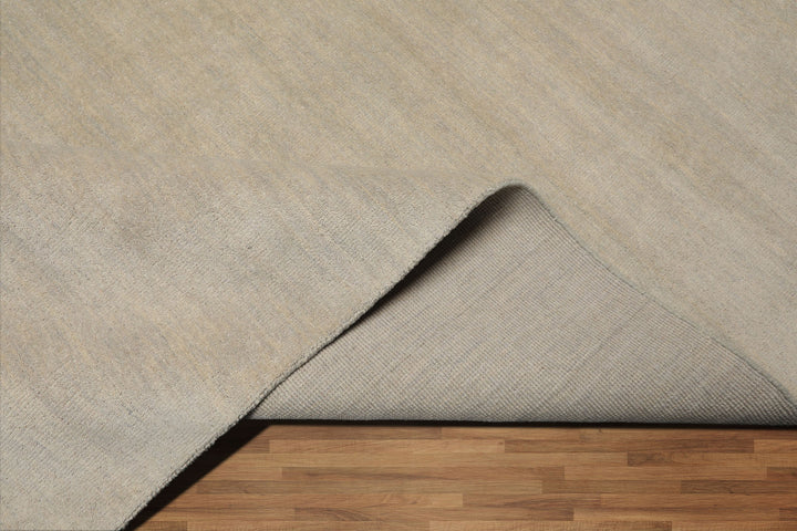 Celeste Rugs Hand Loomed Contemporary Solid Multi Sizes Gray-Beige Wool Oriental Area Rug