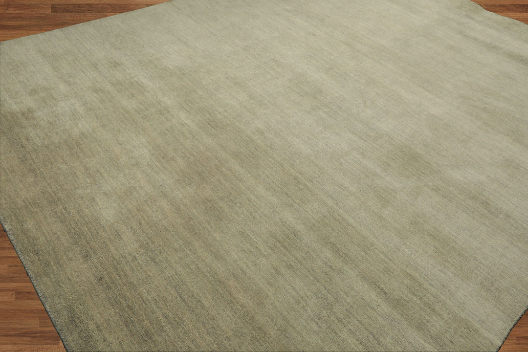 Celeste Rugs Hand Loomed Contemporary Solid Wool Multi Sizes Moss Oriental Area Rug