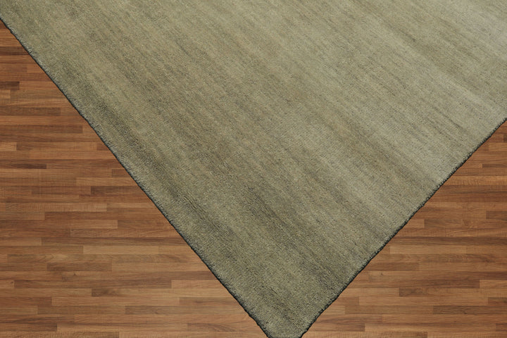 Celeste Rugs Hand Loomed Contemporary Solid Wool Multi Sizes Moss Oriental Area Rug
