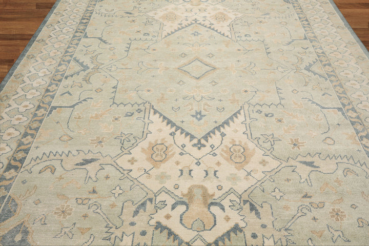 Celeste Rugs Hand Knotted Traditional Oushak Multi Sizes Mint Wool Oriental Area Rug