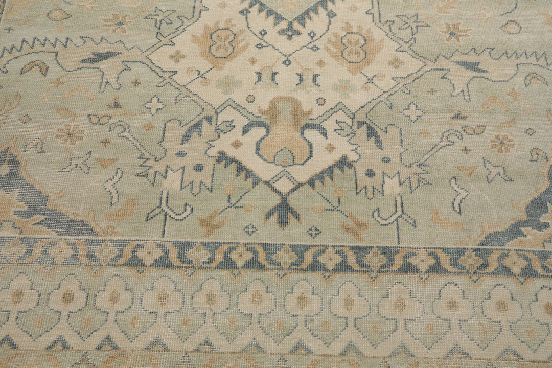Celeste Rugs Hand Knotted Traditional Oushak Multi Sizes Mint Wool Oriental Area Rug
