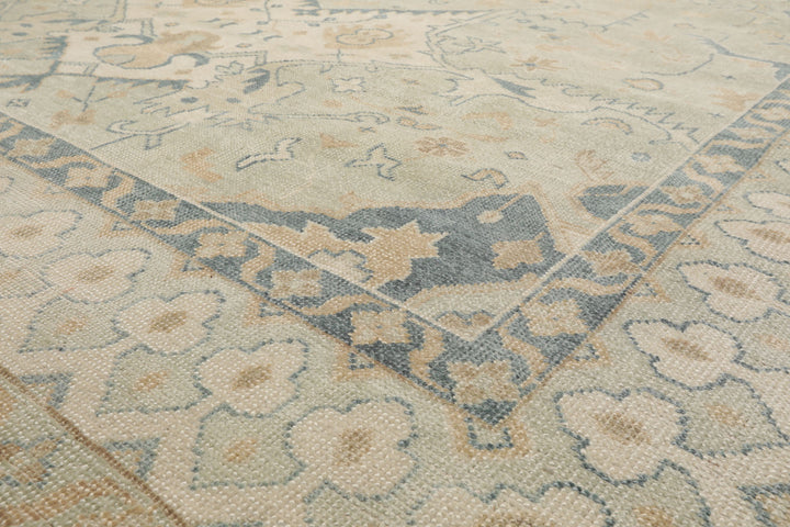 Celeste Rugs Hand Knotted Traditional Oushak Multi Sizes Mint Wool Oriental Area Rug