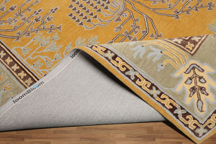Celeste Rugs 8'x10' Gold Arts & Crafts/Mission Donegal Hand Tufted Wool Oriental Area Rug