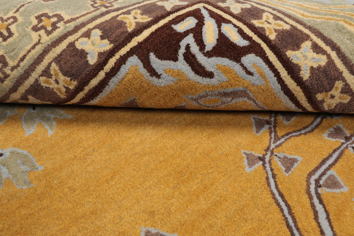 Celeste Rugs 8'x10' Gold Arts & Crafts/Mission Donegal Hand Tufted Wool Oriental Area Rug