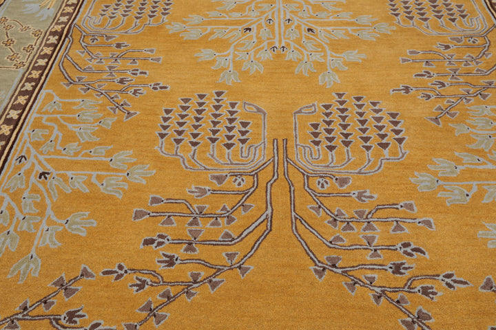 Celeste Rugs 8'x10' Gold Arts & Crafts/Mission Donegal Hand Tufted Wool Oriental Area Rug