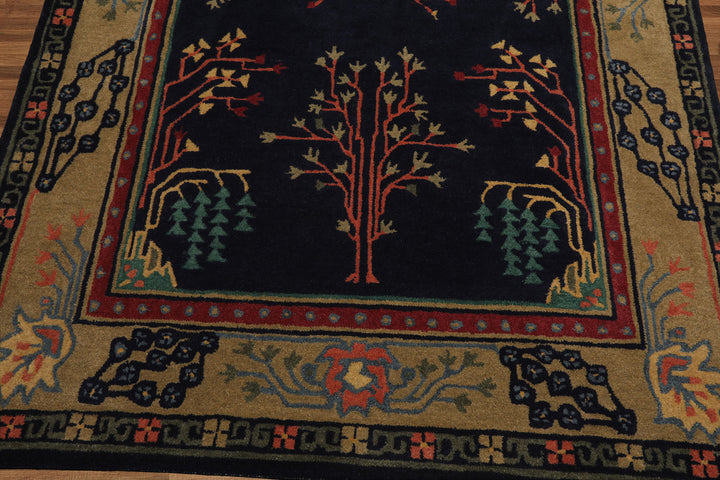 Celeste Rugs Hand Tufted Arts & Crafts/Mission Multi Sizes Midnight Blue Donegal  Wool Oriental Area Rug