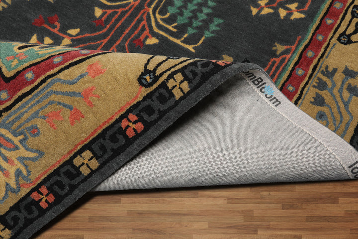 Celeste Rugs Wool Donegal Multi Sizes Graphite Hand Tufted Arts & Crafts/Mission Oriental Area Rug