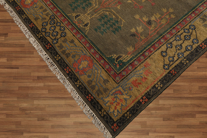 Celeste Rugs Multi Sizes Arts & Crafts/Mission Donegal Green Hand Knotted Wool Oriental Area Rug