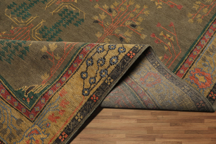 Celeste Rugs Multi Sizes Arts & Crafts/Mission Donegal Green Hand Knotted Wool Oriental Area Rug