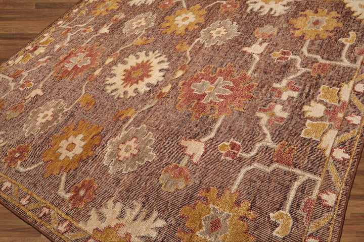 Celeste Rugs Transitional Oushak 8'x10' Brown Hand Knotted Wool Oriental Area Rug