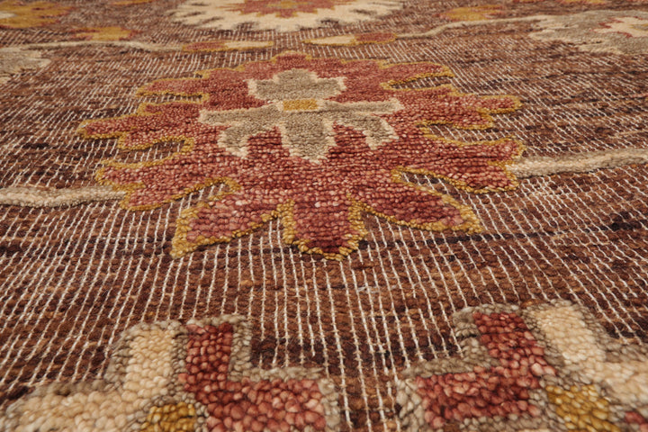 Celeste Rugs Transitional Oushak 8'x10' Brown Hand Knotted Wool Oriental Area Rug