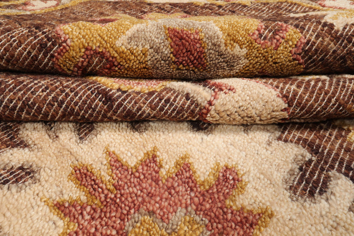 Celeste Rugs Transitional Oushak 8'x10' Brown Hand Knotted Wool Oriental Area Rug