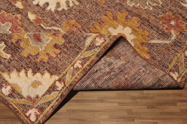 Celeste Rugs Transitional Oushak 8'x10' Brown Hand Knotted Wool Oriental Area Rug