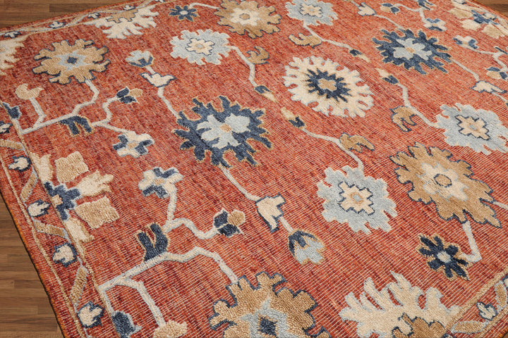Celeste Rugs Hand Knotted Transitional Oushak Wool 8'x10' Rust Oriental Area Rug