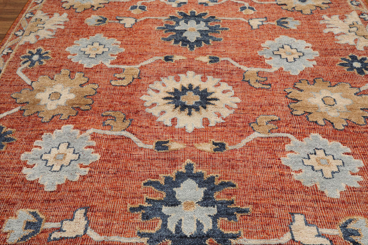 Celeste Rugs Hand Knotted Transitional Oushak Wool 8'x10' Rust Oriental Area Rug